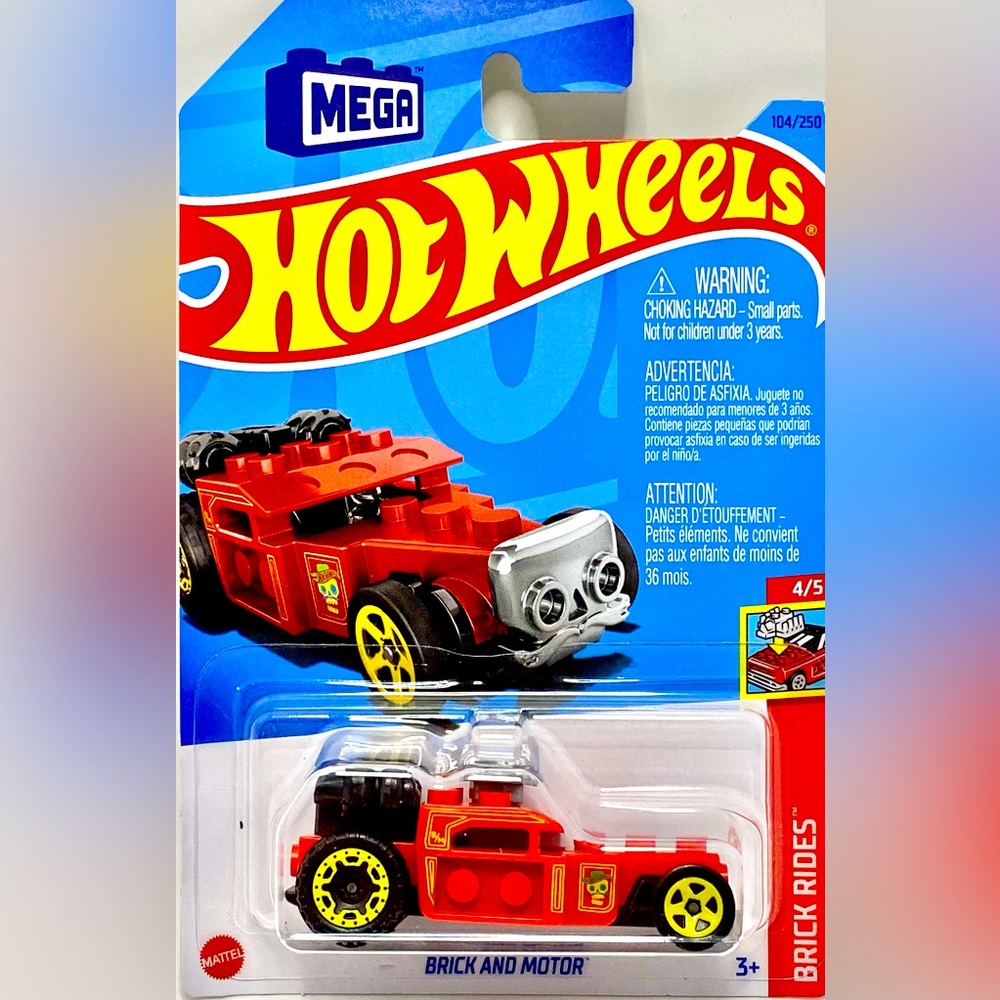 ✅ 🚗 4/$20 🚗 NEW MATTEL HOT WHEELS 4/5 HW BRICK RIDES BRICK AND MOTOR #104/250